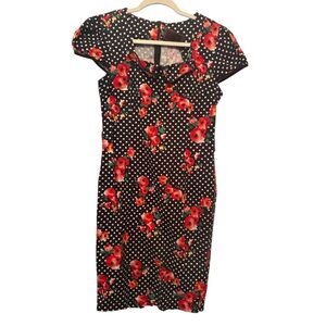 Voodoo Vixen Pin Up Style Pencil Dress Size L EUC